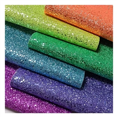 Chunky Glitter PU Faux Sztuczna skóra na torbę na buty Decroctive